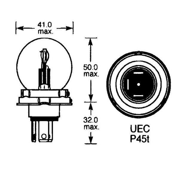 Ampoule Phare Moto LED P45T 4014 - Double Faisceau Blanc 6000K - 10-30V - Neuve Sous Blister