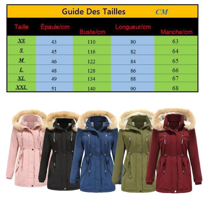 Parka Femme Chaleureuse Manteau Femme d automne d hiver Doudoune