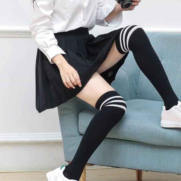 2 Pi ces Femme Extra Longues Chaussettes Hautes de Cuisse