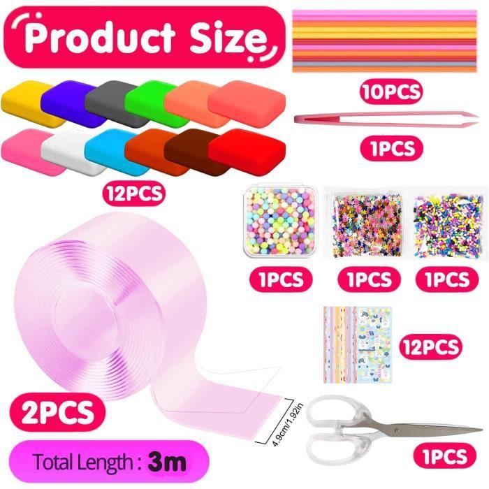Cadeau Créatif Anniversaire Enfant Kit Nano Tape Bubble 63 Pièces - Ruban Adhésif Magique Squishy Créatif Pour Enfants Et Adultes