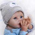 Shinehalo 55cm Poupée Poupon Bleu Bébé Reborn en silicone souple Mignon Jouet Enfant-2