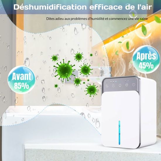 Déshumidificateur 1500ML, Électrique Ultra Silencieux avec Arrêt
