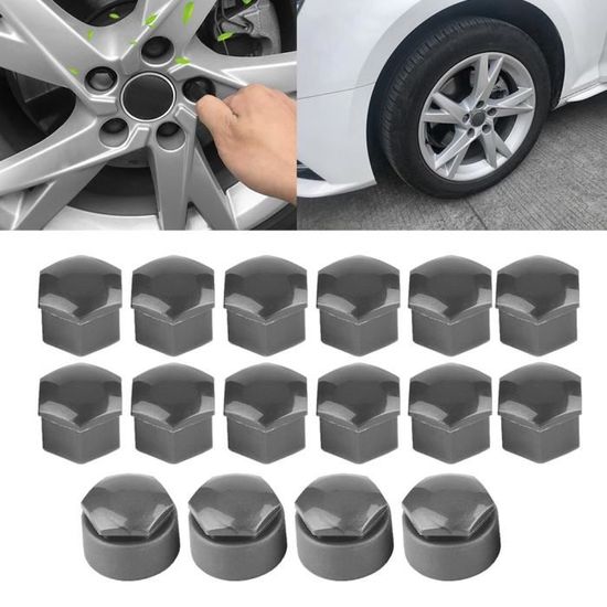 Cache-écrous Audi Authentiques 17 Mm - Lot De 20 (16 Standards + 4 Verrouillage) - Avec Pince D'extraction - 2