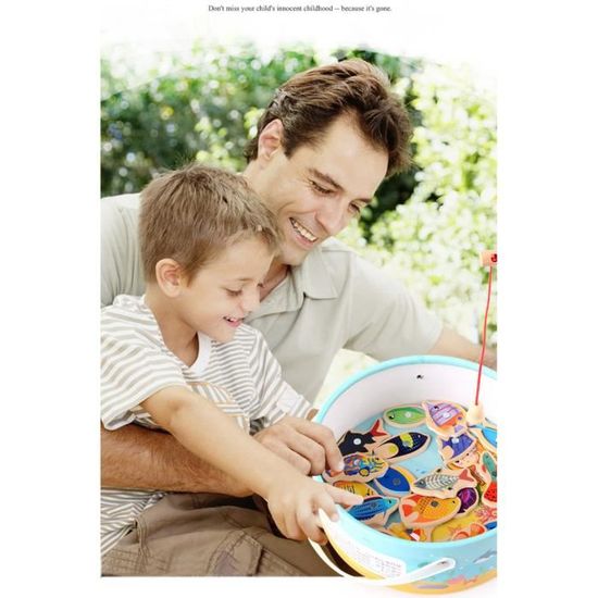 Jouet de pêche en bois magnétique attraper le comptage avec tige pour les tout-petits lettres