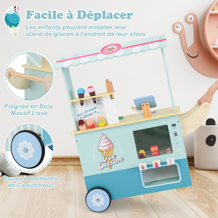 Épicerie Enfant Jouet Bois Supermarché Avec Caisse Enregistreuse Machine Distributeur 3 8 Ans Blanc 72930880