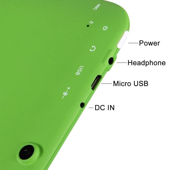 Tablette verte enfants écran 7 pouces 8 GO2