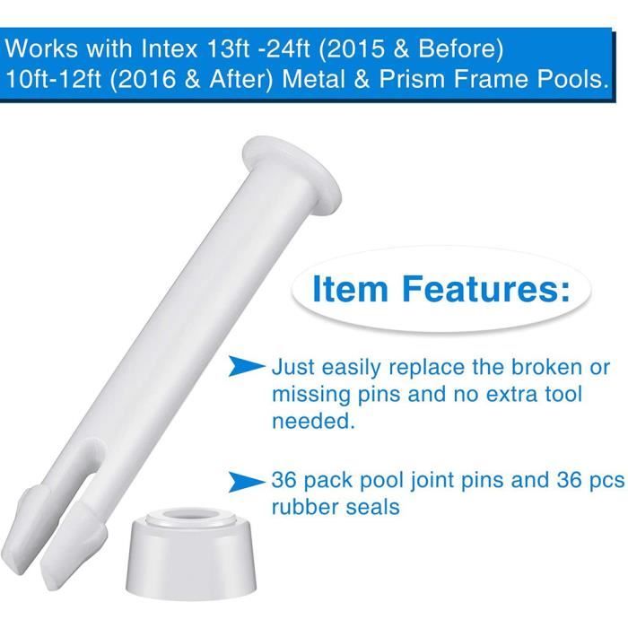 12PCS 5.5-6-7cm Plastic Pool Joint Pins with Rubber Seal for Intex ...