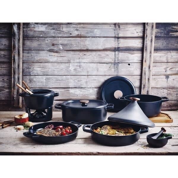 Tajine En Fonte La Fonderie 1890 - Capacité 2.5L - Diamètre 29cm - Compatible Tous Feux - Bleu - Cuisson Lente Et Savoureuse