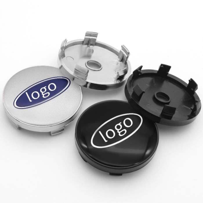Autocollants 3D Silicone Cache-moyeu Pour Jantes - Lot De 4, Diamètre 50 Mm - Noir, Résine UV - Pour Enjoliveurs Voiture