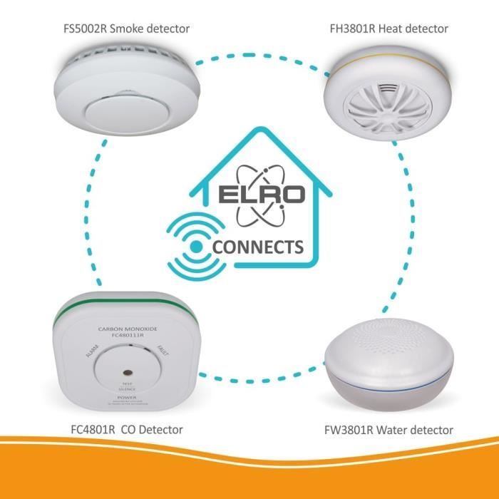 ELRO Connects FC4801R Détecteur de CO sans Fil - Détecteur de
