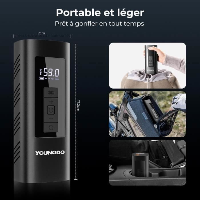 Swetfela Gonfleur Pneus Voiture 20000mAh - Compresseur Portable 150PSI Avec Écran LCD