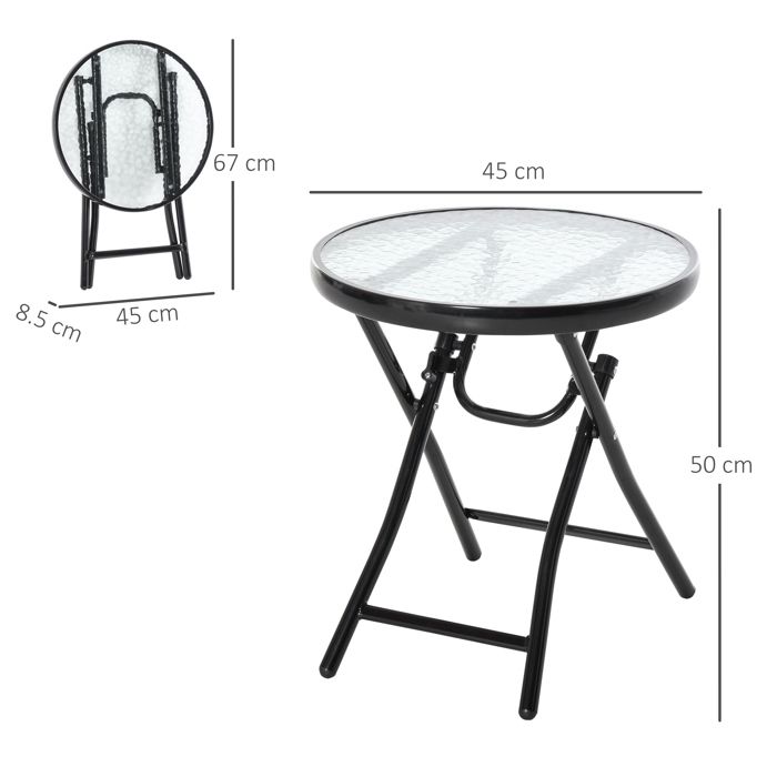 IDIMEX Table D’Appoint Extérieur Rosalia Ronde Pierre Frittée Blanc Beige - Balcon Terrasse Jardin 45cm