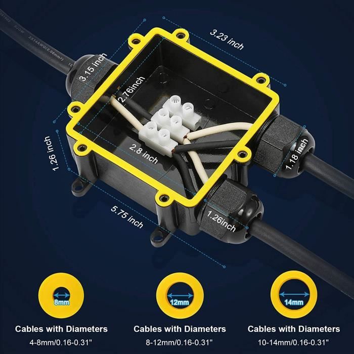 EYPINS Boîte De Jonction 32A Protection Surtensions PV DC500V 2 Entrées