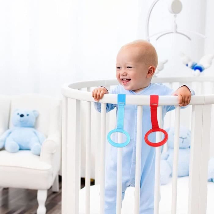 Lot De 8 Anneaux De Traction Pour Parc Bébé - Plastique PP Sans BPA, Couleurs Vives - Aide Bébé à Se Lever, Se Tenir Debout - Pour Berceau, Parc, Lit