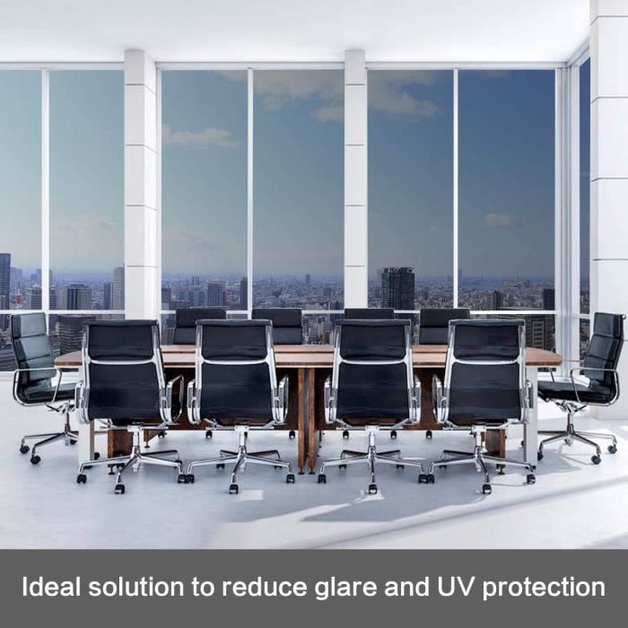 Film Miroir Pour Fenêtre - Anti-regard Et Anti-chaleur - Argent 40x400cm + Raclette