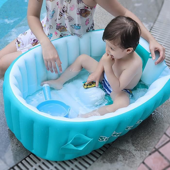 Baignoire gonflable portable pour bébé, baignoire gonflable pliable pour  bébé, poche latérale, baignoires pour bébé, bassin de douche - AliExpress