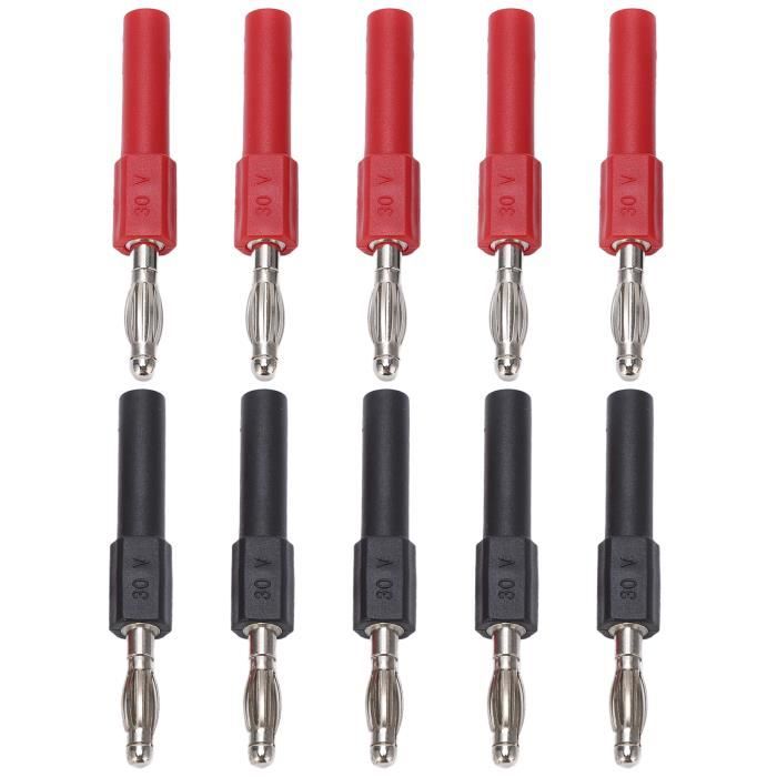 Connecteurs Banane 4mm Senven - Lot 40 Pièces (20 Mâles + 20 Femelles) 5 Couleurs