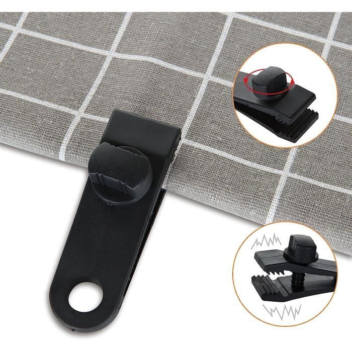 Chuehkak Lot De 14 Clips De Bâche Avec Boule, Pinces De Bâche, Tentes, Corde Élastique Pour