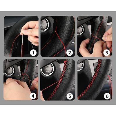 Couvre De Volant De Voiture En Cuir Pu Antidérapant Auto Quatre Saisons Universal Respirant