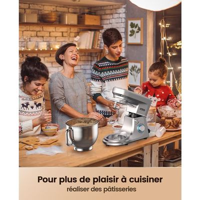 Robot Pâtissier, CHeflee 1500W Robot Pétrin Silencieux Robot de Cuisine Multifonctionn