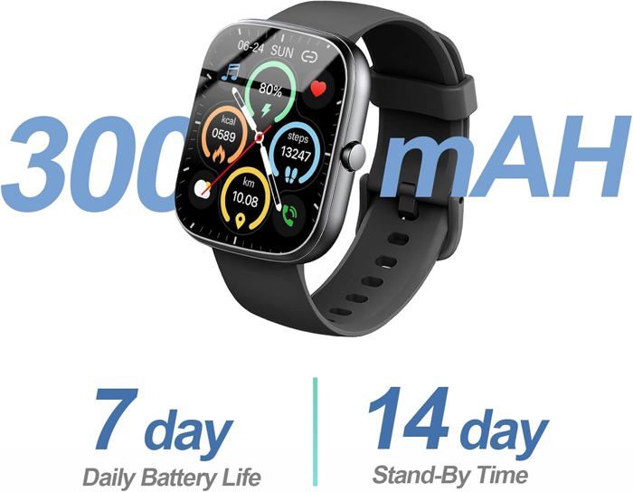 Montre Connectée Homme Avec Appels Bluetooth – Écran 1,85", 110+ Modes Sport, étanche IP68, Autonomie 30 Jours