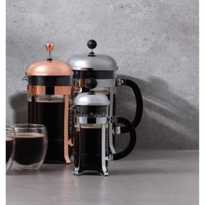 Cafetière à Piston Melior Pirex 12 Tasses - Made In France, Inox Argenté
