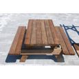 Table de jardin Jardinatoire - modèle picnic - épaisseur renforcée - 2m - Marron-0