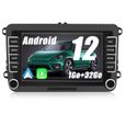 AWESAFE Autoradio Android 12 pour Golf 5 6 VW Passat Polo Seat Skoda 7 “HD écran Tactile avec Carplay AndroidAuto GPS-0