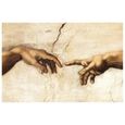 Legendarte - Tableau, Impression Sur Toile - La Création D'Adam (Détail) Michelangelo Buonarroti cm. 60x90-0