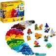 LEGO® 4+ Classic 11013 Briques transparentes créatives, Jeu de construction en briques incluant des animaux pour enfants-0