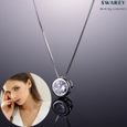DIAMANTAIRE Collier femme argent 925 avec pendentif Chaîne Argent et ornée de Cristaux Diamants -0