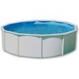 CANARIAS Piscine hors sol en acier circulaire / ronde 350 x 120 (Kit complet piscine, Filtre, Skimmer et échelle)-0