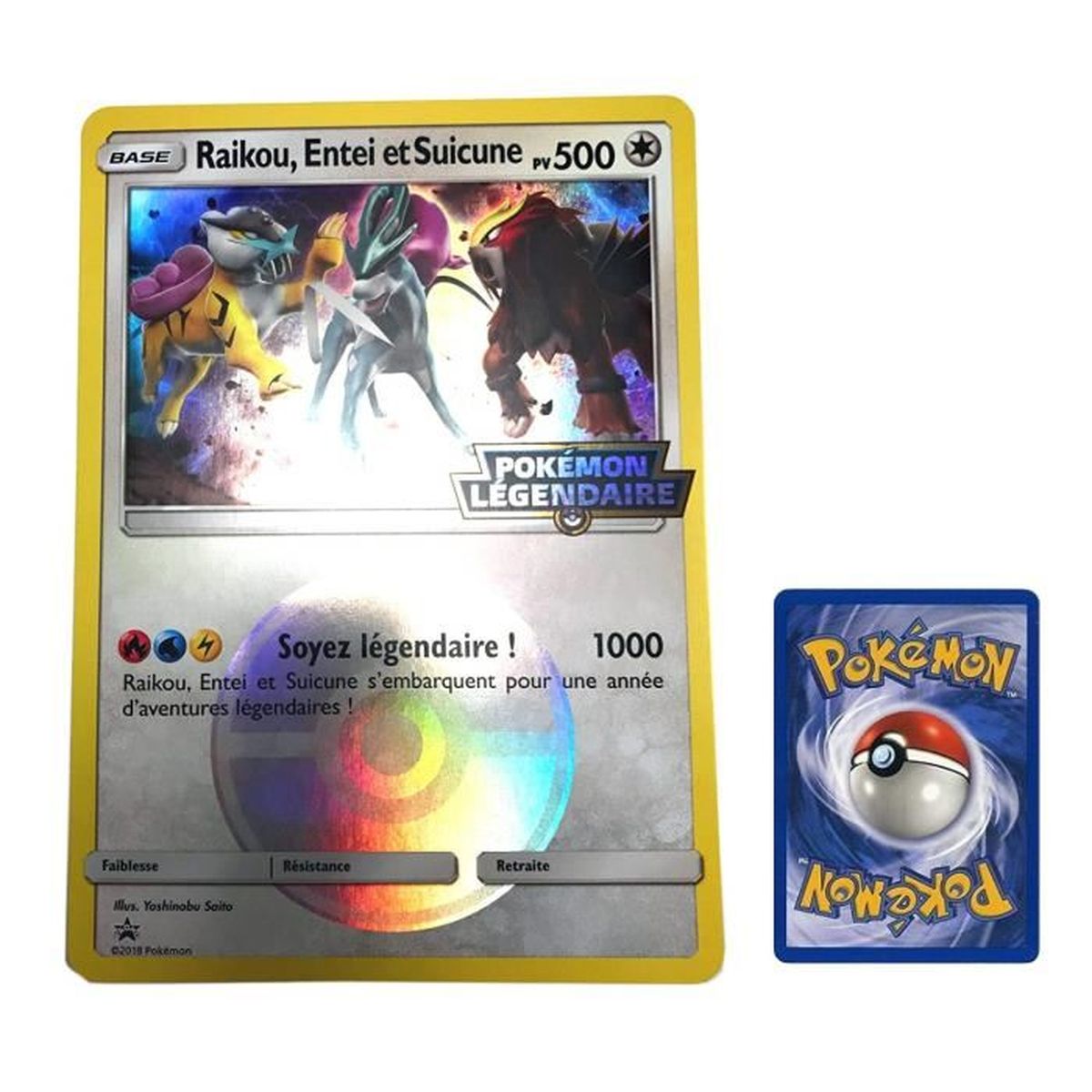 Carte pokemon Jumbo format géant Légende de JOHTO RAIKOU ENTAI et