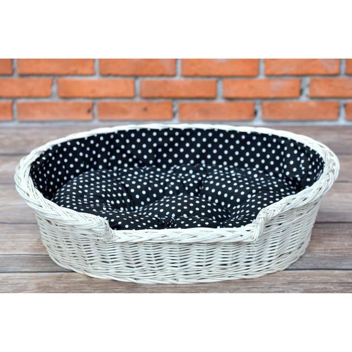 Panier Pour Chien En Osier Koboo Grey – Taille XL 90x70 Cm, Avec Coussin Amovible - 3