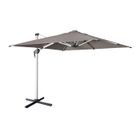 SWEEEK Parasol déporté haut de gamme LED carré 3x3m – PYLA LED taupe– Toile Sunbrella ® fabriquée en France. par Dickson. structure en