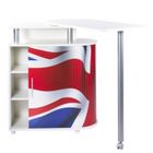 SIMMOB Meuble Mange-Debout Blanc Drapeau Anglais 4 Niches L 110 H 105.3 P 55 cm - L 110 x l 55 x H 105.3 cm