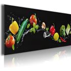 HXA DECO Tableau deco cuisine horizontal ratatouille et brocolis, 80x30cm