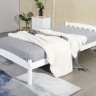 IPOTIUS Lit Simple Lit Cadre de Lit en bois massif 90x190cm Blanc