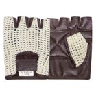Mitaines Cuir Sans Demi-doigts PSS – Coussin Paume, Trous D'aération, Velcro, Pour Musculation, Vélo, Conduite (noir Ou Camel)