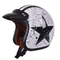 (L4)Casque de moto rétro demi-ouvert Jet Motocross accessoires Casco casque de moto 3/4 casque ouvert visage vintage quatre saison
