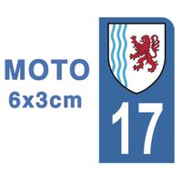 Autocollants Stickers plaque immatriculation scooter moto département 17 Charente-maritime Logo Nouvelle-Aquitaine