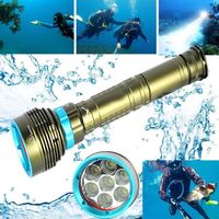 Sous-marine 200m 20000LM 7x XM-L2 LED lampe de poche de plongée sous-marine 3X18650 - 26650 torche Lampe130