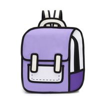 25x12x32cm - Violet - Sacs à dos en toile à impression 3D, grande capacité, dessin animé 2D, sac à livres à b