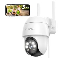 Caméra de surveillance COOAU WiFi Extérieure K 3MP Suivi Automatique 360° Vision Nocturne IP66