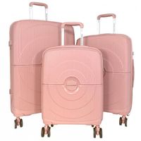 Set de 3 valises 55cm-65cm-75cm Synthétique Rose - ba80023 - 
