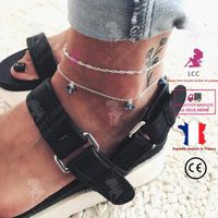 LCC® Chaines bracelets de cheville argent femme fille pendentif vintage design pas cher indienne plage sorties pour danser élégant