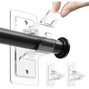 Barre De Vitrage Extensible Décorative, Tringle à Rideaux Sans Percage Autobloquante Cadre Fenetre Diam 9mm 1 Unite Sphere Brun 80 100cm 92118162