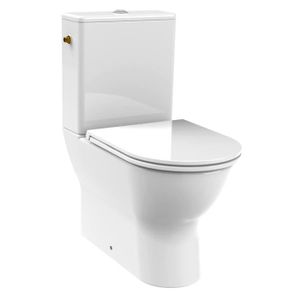 WC - TOILETTES Pack WC à poser DUNEO avec cuvette et réservoir en porcelaine - Mécanisme 3/6L, alimentation d'eau silencieuse
