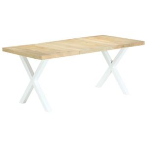 Table Argo Epoxy Blanc Et Bois Achat Vente Table A Manger