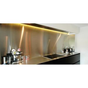 credence inox 120 x 50 cm epais 1 5 mm 1 face brosse pret a poser adhesive credence 90 cm cdiscount bricolage